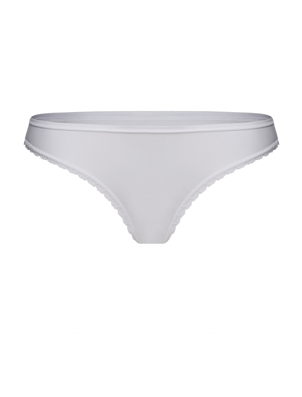 Lauma, White Mid Waist Strig Panties, Front, 12B62 