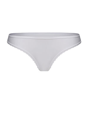 Lauma, White Mid Waist Strig Panties, Front, 12B62 