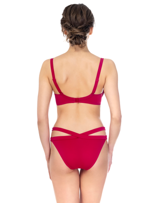 Lauma, Red Bikini Top, On Model Back, 12J31