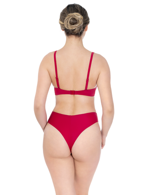 Lauma, Red High Cut Brazilian Bikini Bottom, On Model Back, 12J60