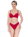 Lauma, Red Push-up Bikini Top, On Model Front, 12J35