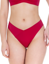 Lauma, Red High Cut Brazilian Bikini Bottom, On Model Front, 12J60