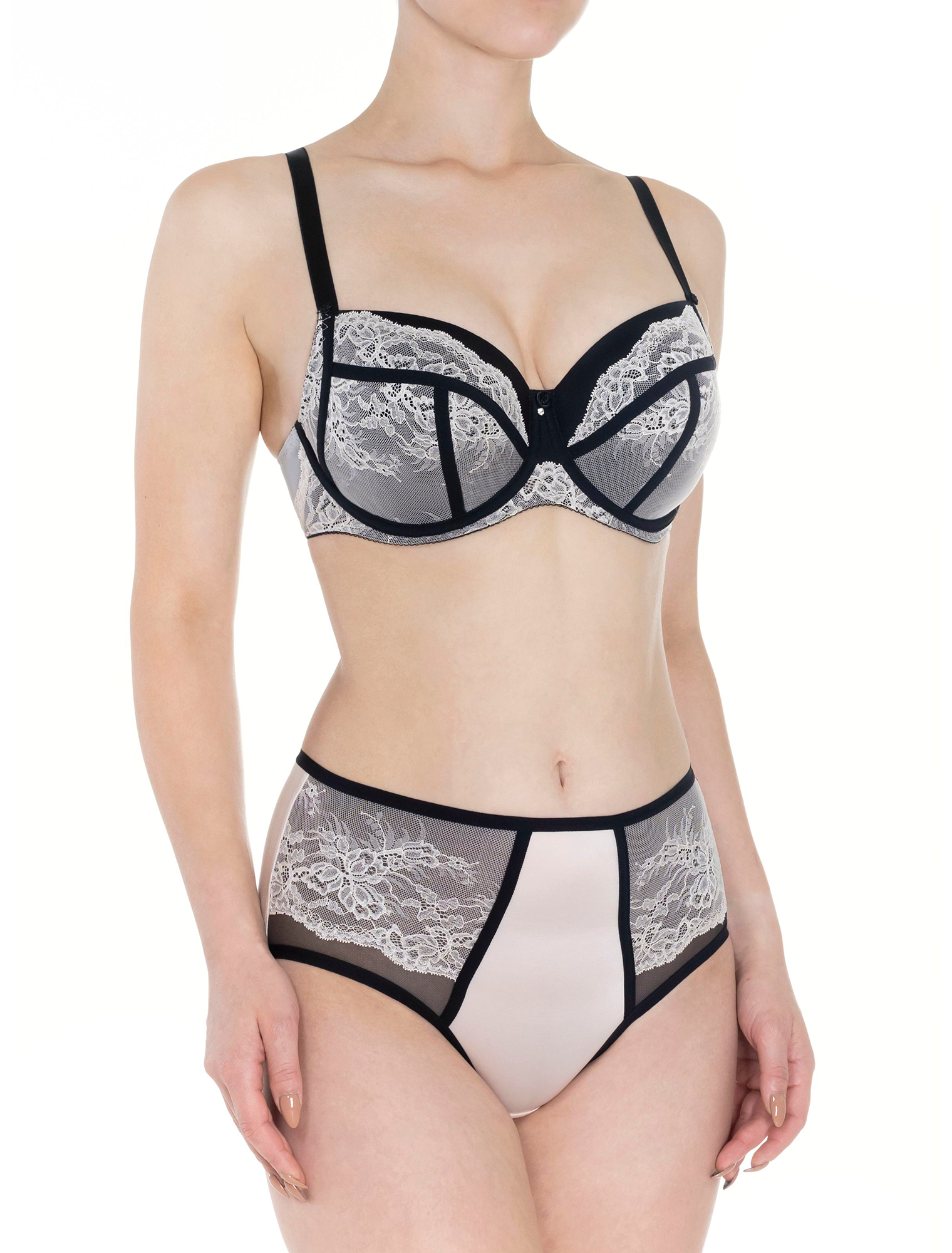 Lauma, Ivory High Waist Panties, On Model Front, 12K53