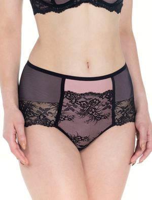 Lauma, Black High Waist Panties, On Model Front, 12K51