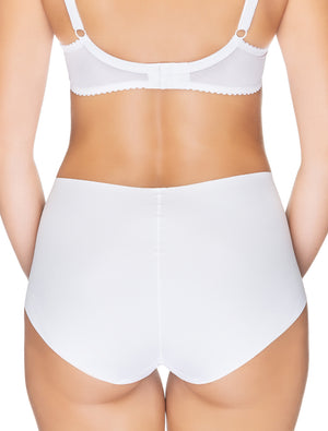 Lauma, White Seamless High Waist Panties, On Model Back, 14B51