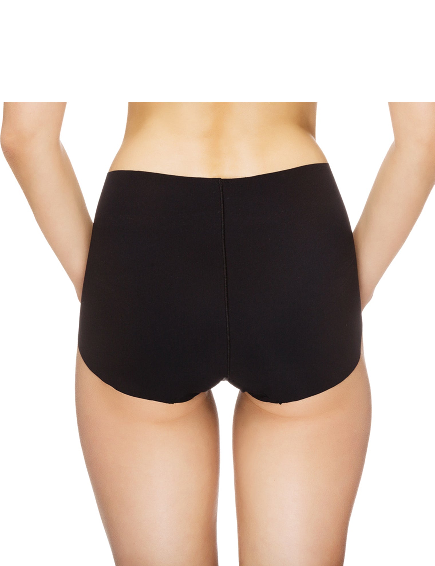 Lauma, Black Seamless High Waist Panties, On Model Back, 14B52