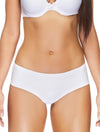 Lauma, White Seamless Mid Waist Shorts, On Model Front, 14B70