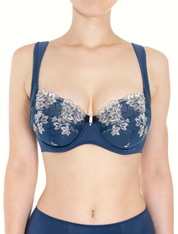 Lauma, Blue Underwired Bra, On Model Front, 14K22