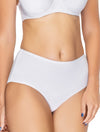 Lauma, White High Waist Cotton Panties, On Model Front, 15B58