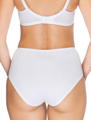 Lauma, White High Waist Cotton Panties, On Model Back, 15B58