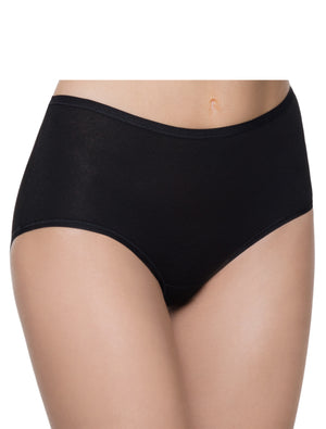 Lauma, Black High Waist Cotton Panties, On Model Front, 15B58
