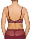 Lauma, Dark Red Underwired Soft-cup Lace Bra, On Model Back, 16H20