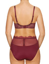 Lauma, Dark Red Underwired Soft-cup Lace Bra, On Model Back, 16H20