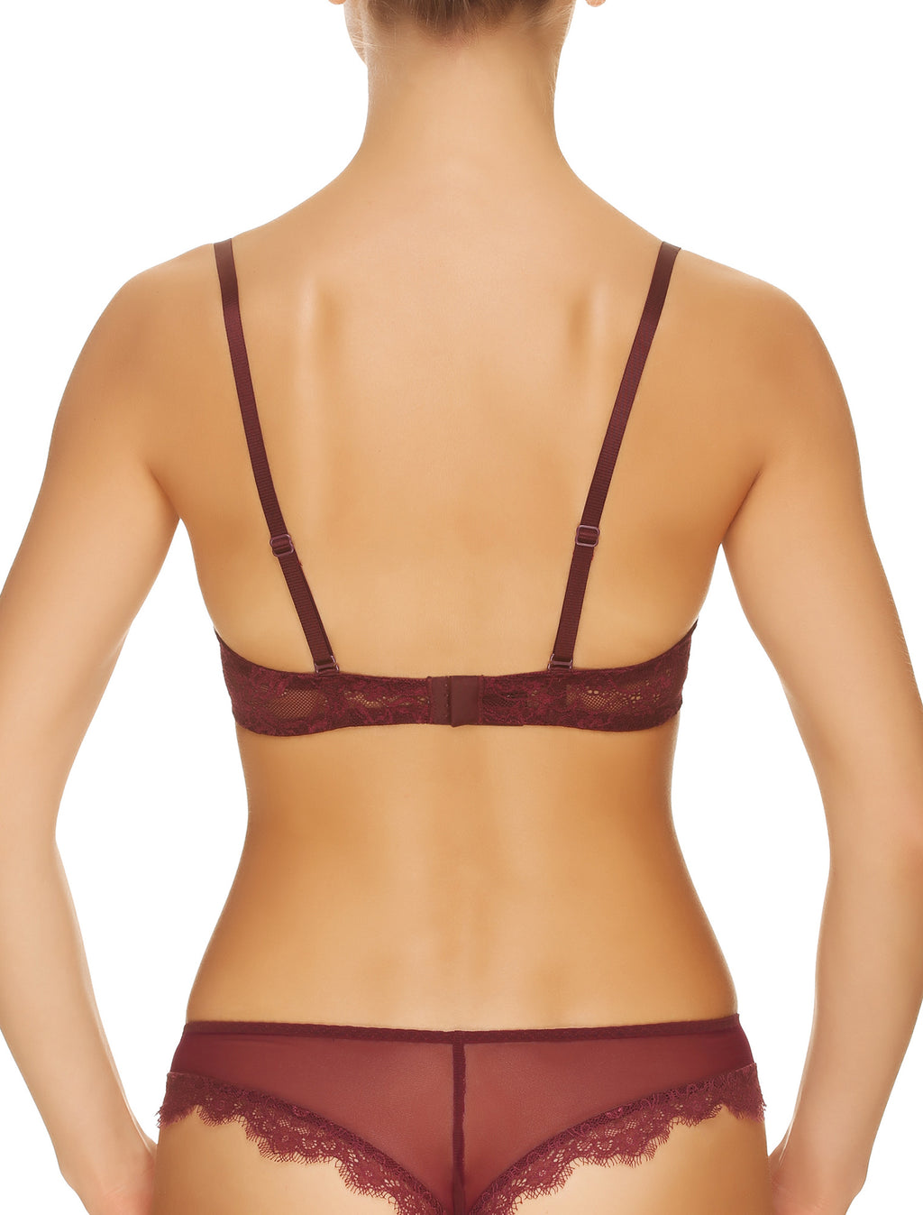 Lauma, Dark Red Multiway Push Up Bra, On Model Back, 16H36