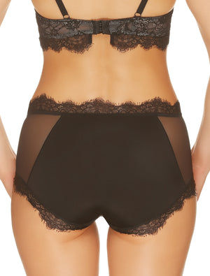 Lauma, Black Mid Waist Shorts Panties, On Model Back, 16H70