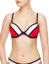 Lauma, Red And Blue Bikini Top, On Model Front, 16J35