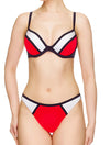 Lauma, Red And Blue Bikini Top, On Model Front, 16J35