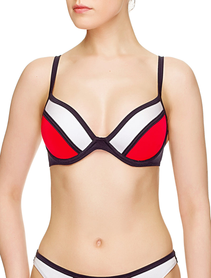 Lauma, Red And Blue Bikini, On Model Front, 16J35
