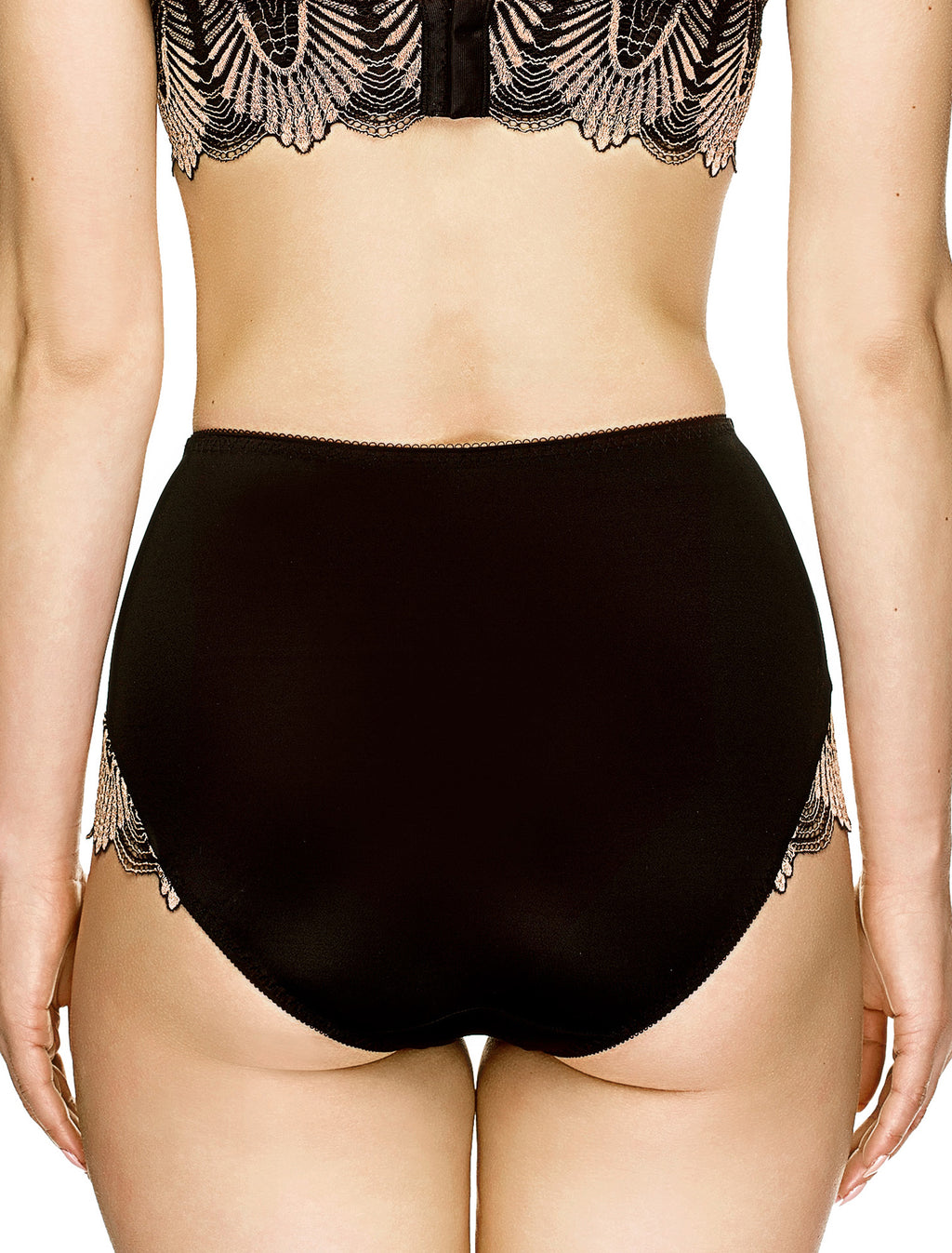 Lauma, Black High Waist Panties, On Model Back, 17J51