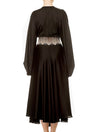 Lauma, Black Satin Dressing Gown, On Model Back, 17J95