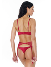 Lauma, Red Suspender Belt, On Model Back, 17K05