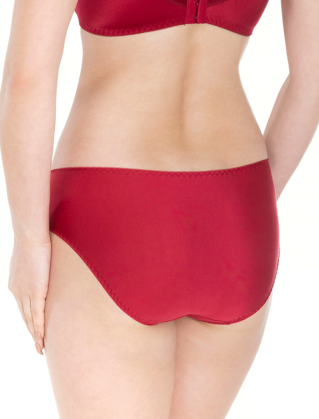 Lauma, Red Mid Waist Panties, On Model Back, 17K50 