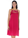 Lauma, Red Knee-lenght Night Dress, On Model Front, 17K90
