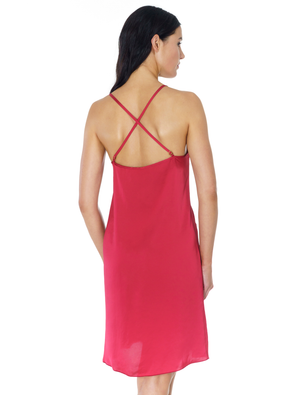 Lauma, Red Knee-lenght Night Dress, On Model Back, 17K90