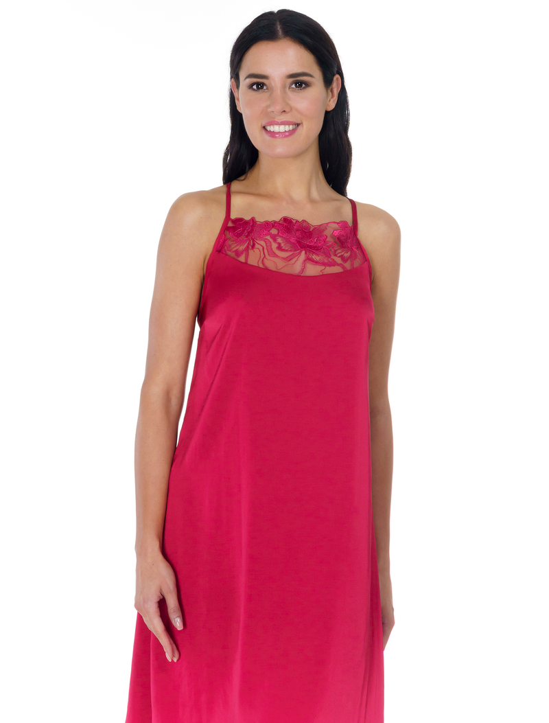 Lauma, Red Long Night Dress, On Model Front, 17K91