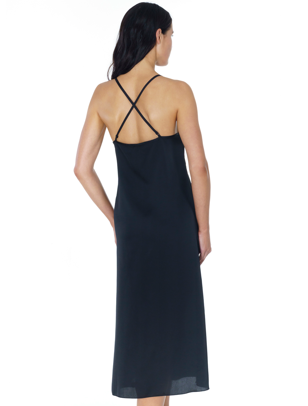 Lauma, Black Long Night Dress, On Model Back, 17K91