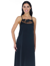 Lauma, Black Knee-lenght Night Dress, On Model Front, 17K90