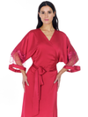Lauma, Red Long Dressing Gown, On Model Front, 17K99