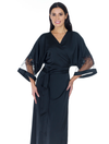 Lauma, Black Knee-length Dressing Gown, On Model Front, 17K98