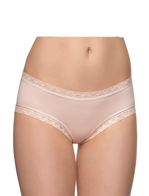 Lauma, Nude Cotton Mid Waist Shorts, On Model Front, 18B71