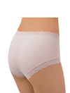 Lauma, Nude Cotton Mid Waist Shorts, On Model Back, 18B71
