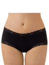 Lauma, Black Cotton Mid Waist Shorts, On Model Front, 18B71