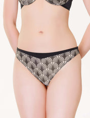 Lauma, Black Mid Waist Bikini Bottom, On Model Front, 18J50