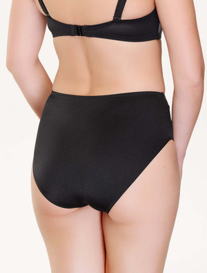 Lauma, Black High Waist Bikini Bottom, On Model Back, 18J51