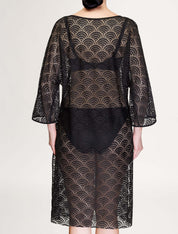 Lauma, Black Lace Cover Up Tunic, On Model Back, 18J90 
