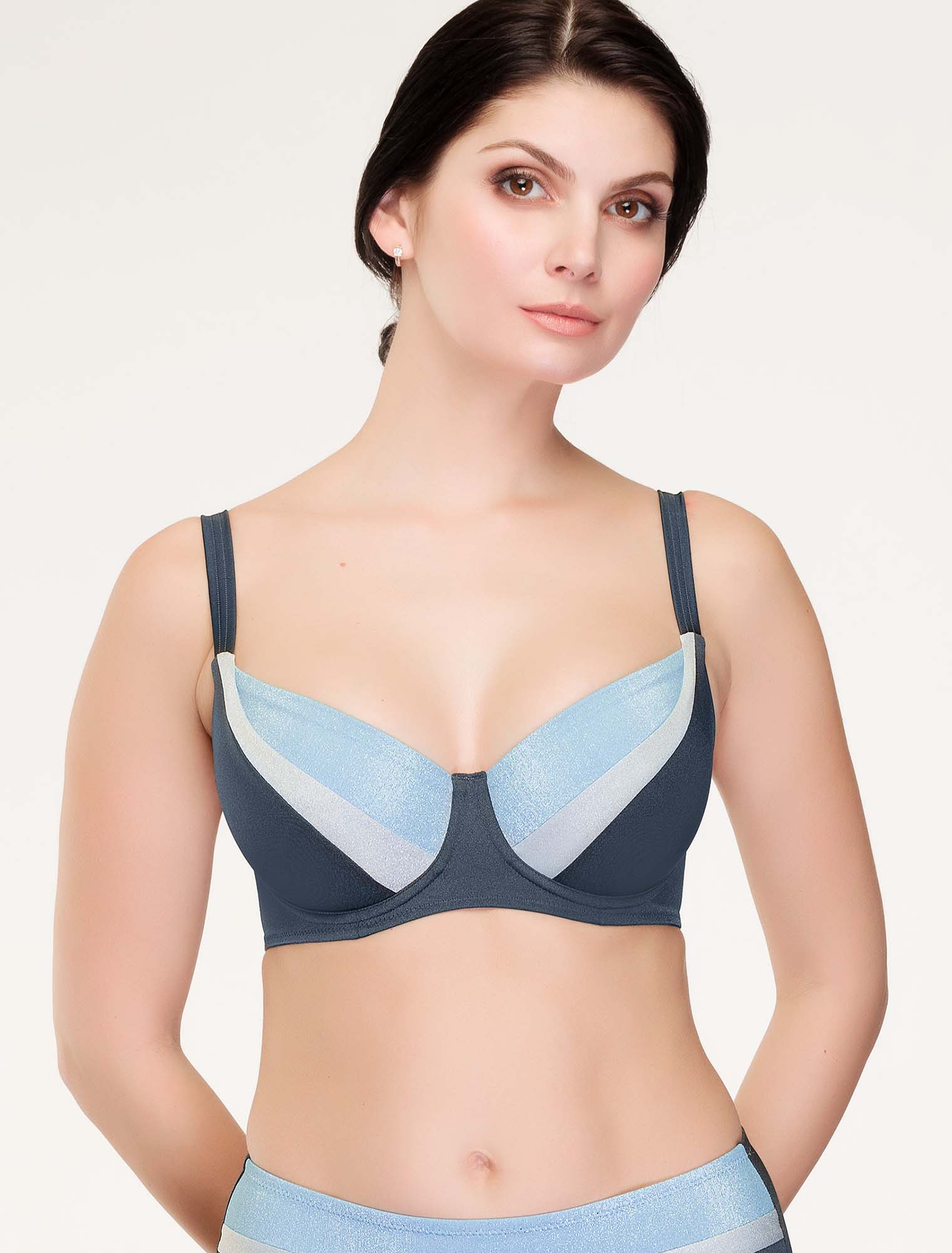 Lauma, Grey Bikini Top, On Model Front, 19J20