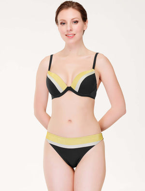 Lauma, Black Push Up Bikini, On Model Front, 19J35