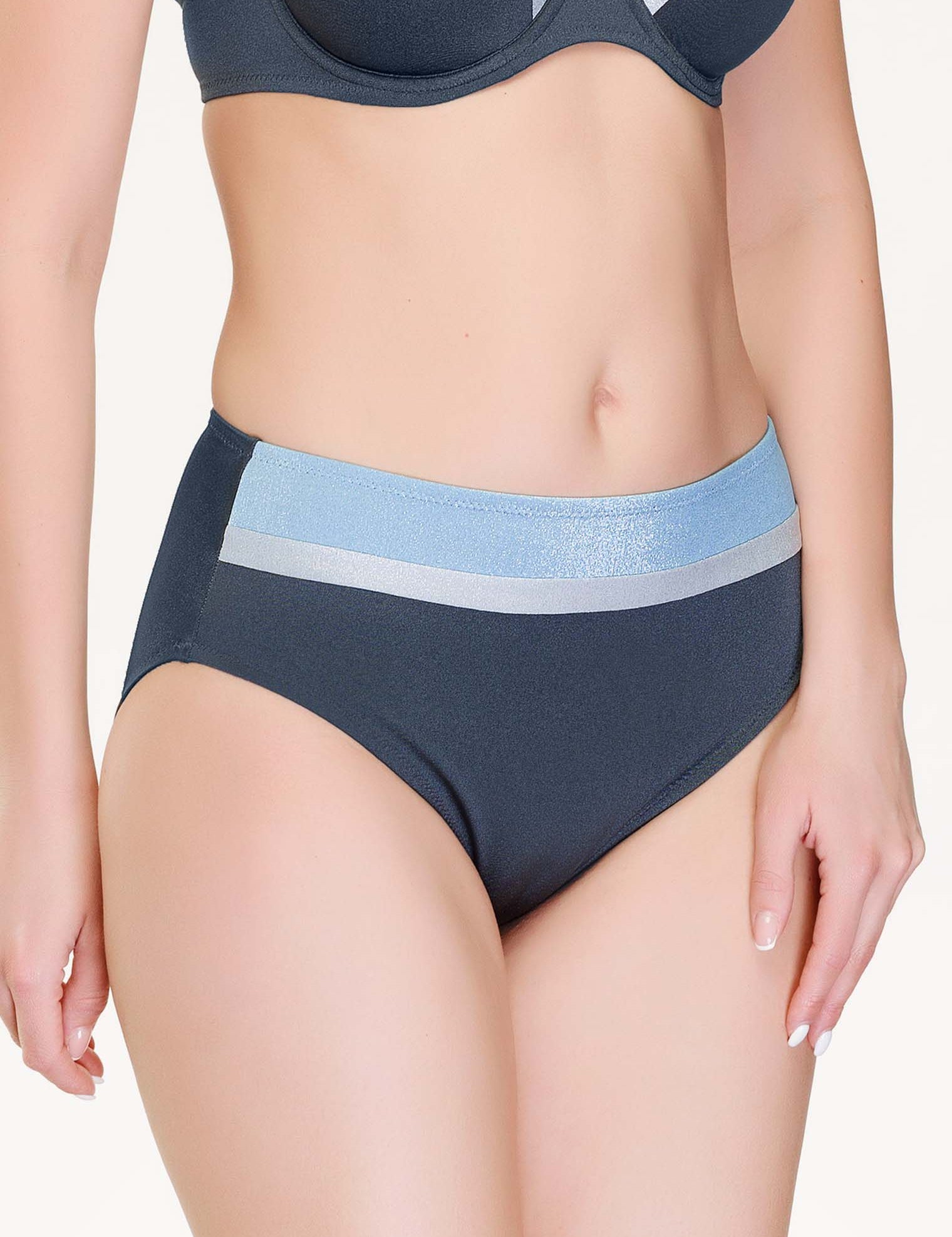 Lauma, Grey Bikini Bottom, On Model Front, 19J51