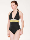 Lauma, Black Halterneck Swimsuit, On Model Front, 19J80