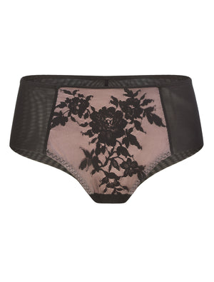 Lauma, Black Mid Waist Shorts Panties, On Model Front, 20H70