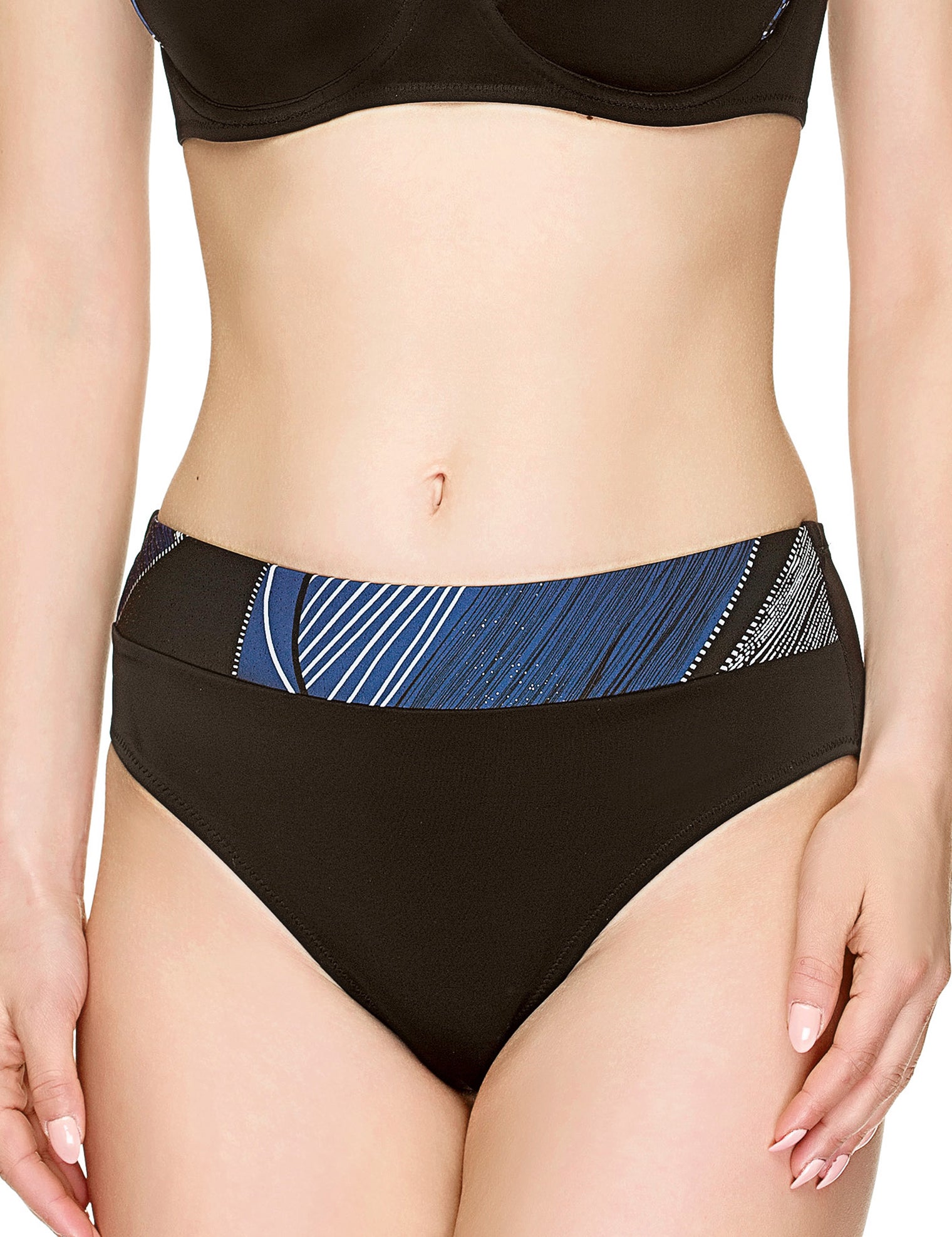 Lauma, Black Bikini Bottom, On Model Front, 21J51