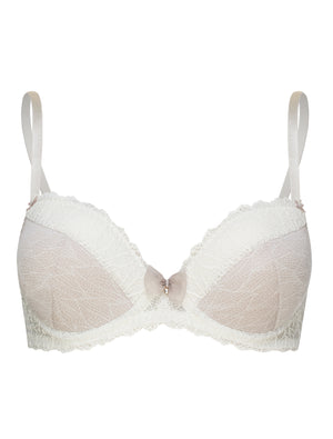 Lauma, Ivory Lace Push Up Bra, On Model Front, 23H10