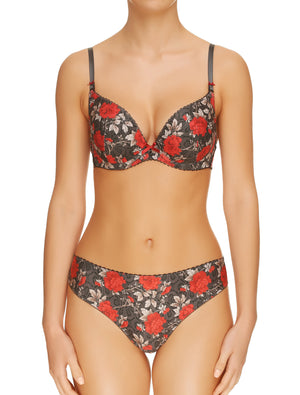 Lauma, Grey Moulded Push Up Bra, On Model Front, 27H35
