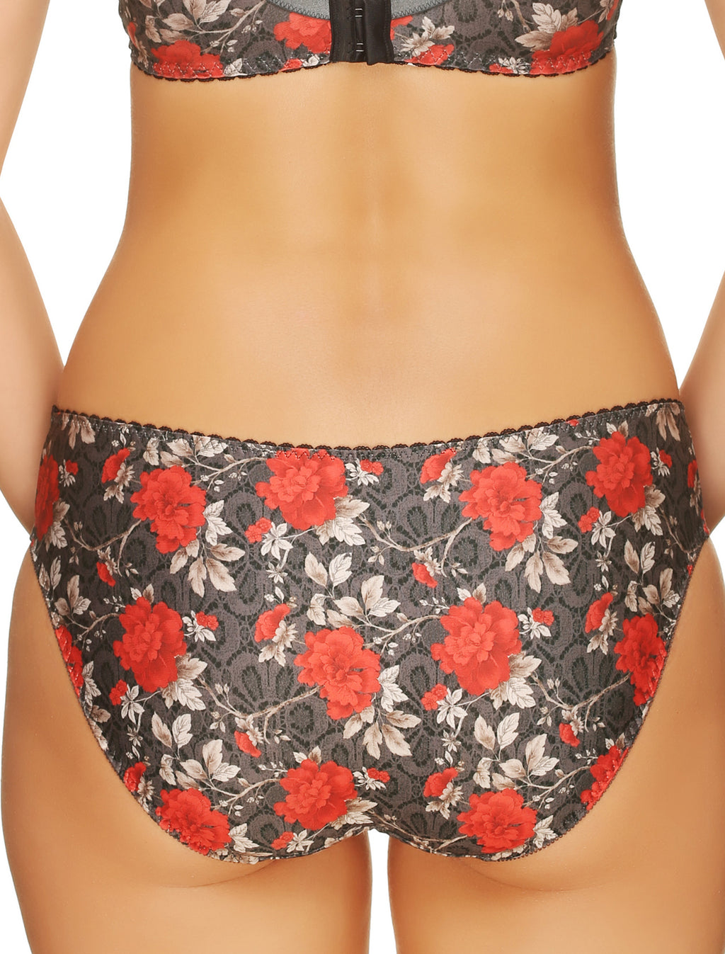 Lauma, Grey Mid Waist Panties, On Model Back, 27H50