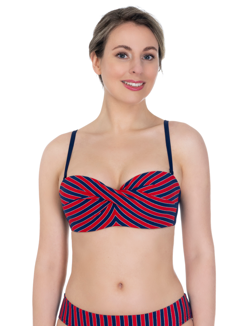 Lauma, Navy Bikini Top, On Model Front, 20K30