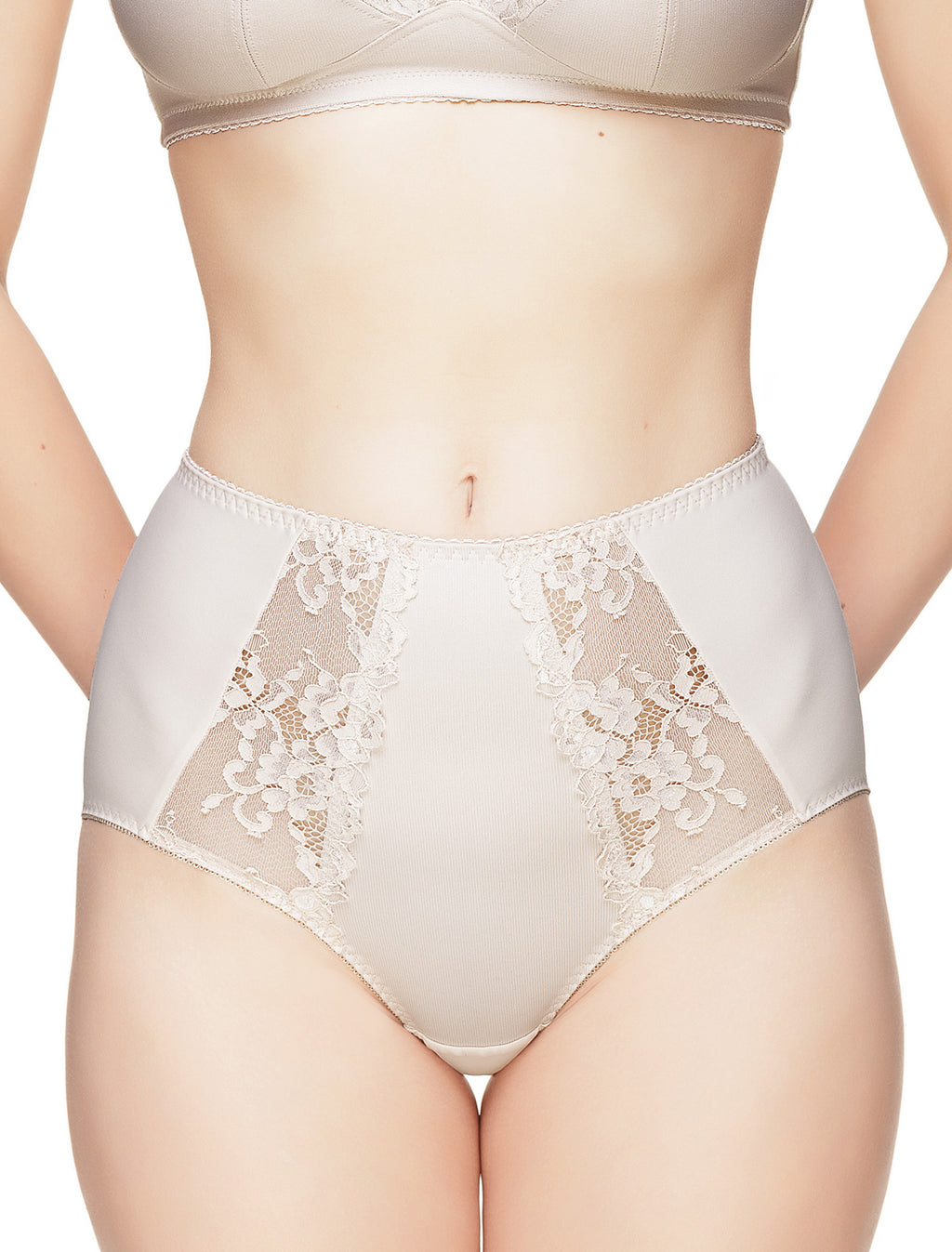 Lauma, Nude High Waist Panties, On Model Front, 29C51